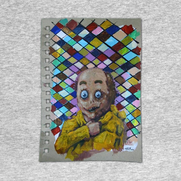 Half Man Half Duck | DuckMan Yellow Raincoat Goblin | Lowbrow Pop Surreal Art | Horror Masterpiece | Original Oil Painting By Tyler Tilley (tiger picasso) by Tiger Picasso